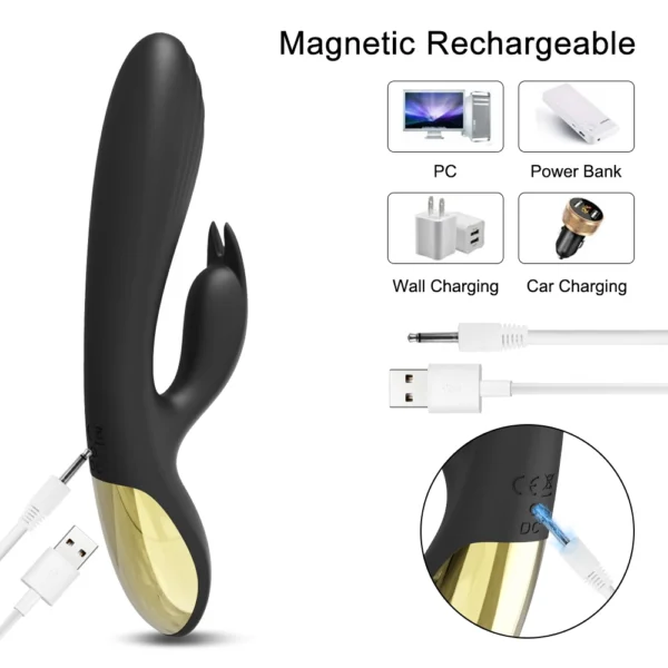 10-Mode Rabbit Vibrator for Women - G-Spot & Clitoral Stimulator, Vagina Vibrator for Female Pleasure - Image 6