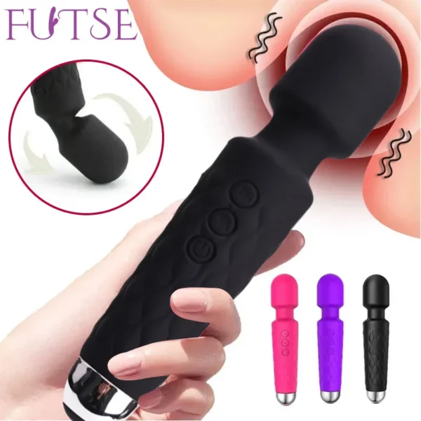 20-Speed Powerful AV Vibrator – Nipple, G-Spot & Clitoral Stimulator for Women