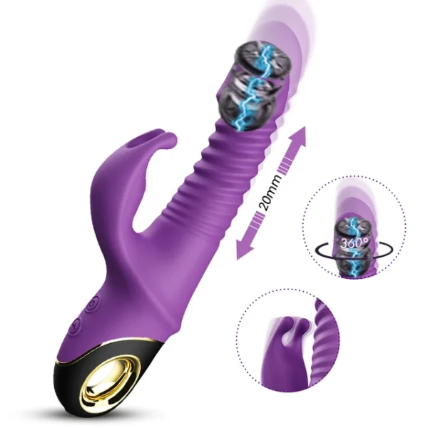 2025 Rabbit Vibrator with Thrusting & Telescopic Motion – G-Spot & Clitoral Stimulator for Women, Female Masturbation Toy - Image 10