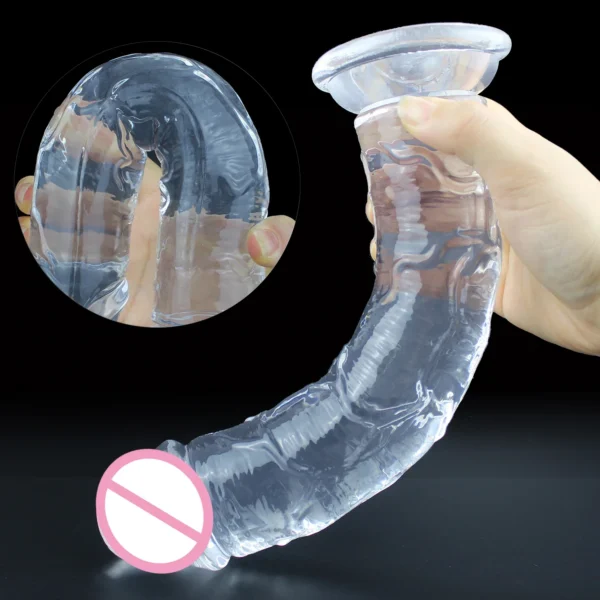 Small Transparent Dildo with Suction Cup – Soft Jelly Penis for Women, Anal & Vaginal Stimulator - Image 5