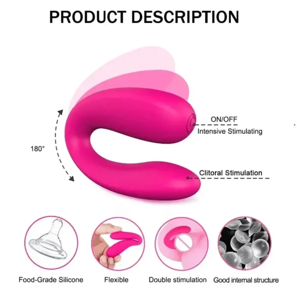 Wearable U-Shaped Couple Vibrator – G-Spot & Clitoral Stimulation for Women - Image 6