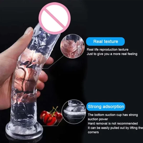 Realistic Jelly Dildo with Suction Cup – 7 Sizes, Clitoral & Vaginal Stimulator for Women - Image 2