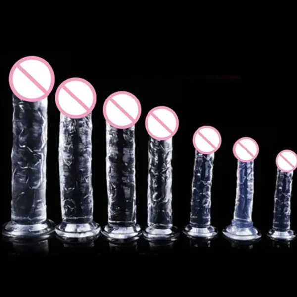 Realistic Jelly Dildo with Suction Cup – 7 Sizes, Clitoral & Vaginal Stimulator for Women - Image 4