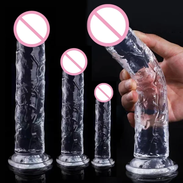 Realistic Jelly Dildo with Suction Cup – 7 Sizes, Clitoral & Vaginal Stimulator for Women