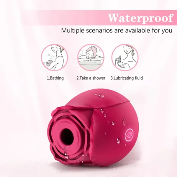 Rose-Shaped Clitoral & Nipple Sucking Vibrator – Powerful Oral Licking & Stimulation for Women - Image 2
