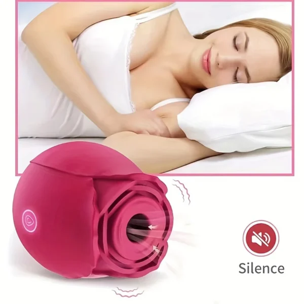 Rose-Shaped Clitoral & Nipple Sucking Vibrator – Powerful Oral Licking & Stimulation for Women - Image 3