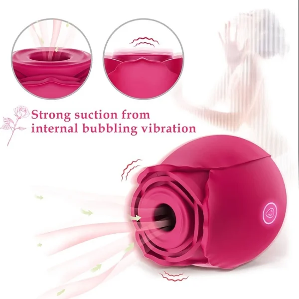 Rose-Shaped Clitoral & Nipple Sucking Vibrator – Powerful Oral Licking & Stimulation for Women - Image 6
