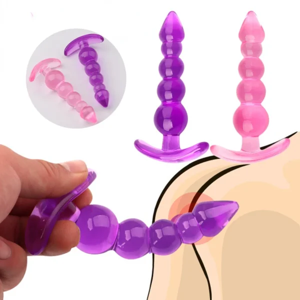 Soft Silicone Anal Plug & Beads – Prostate Massage Toy for Men & Women