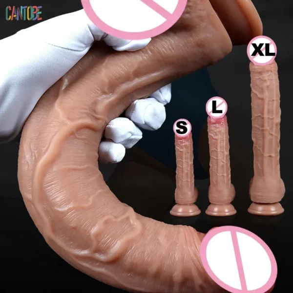 Super Realistic Silicone Dildo with Suction Cup – Vagina & Anal Massage Stimulator for Men & Women