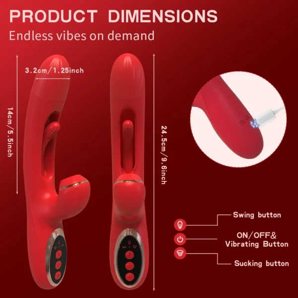 Tapping & Flapping Clitoral Vibrator – Powerful Clit Sucker Stimulator, Rabbit Vibrator for Women - Image 6