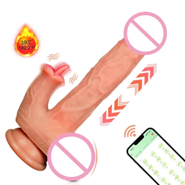 APP-Controlled Thrusting Dildo with Heating & G-Spot Stimulation – Realistic Vibrator for Women - Image 8