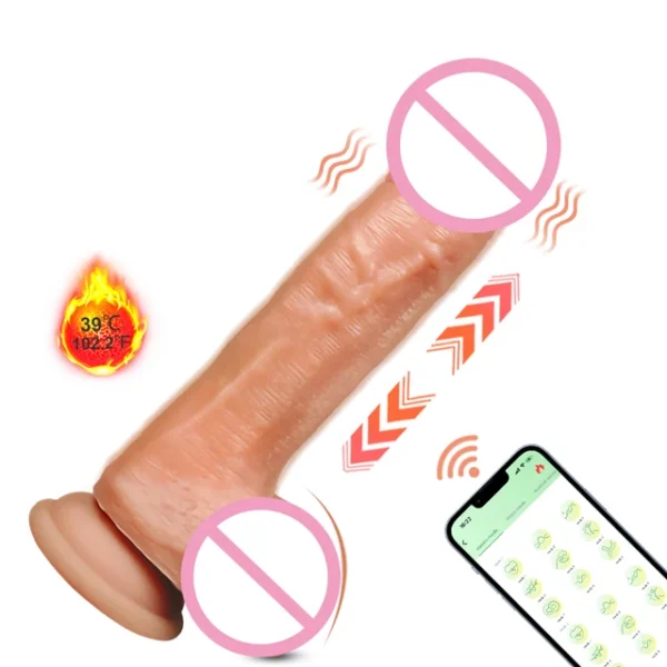 APP-Controlled Thrusting Dildo with Heating & G-Spot Stimulation – Realistic Vibrator for Women - Image 11