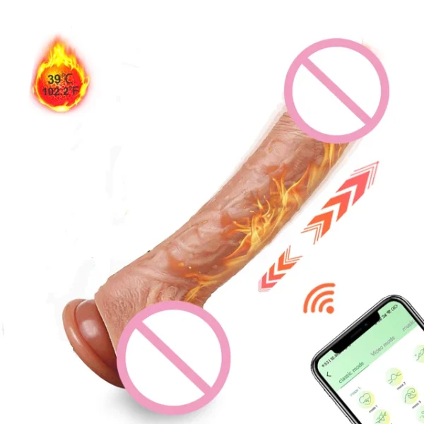 APP-Controlled Thrusting Dildo with Heating & G-Spot Stimulation – Realistic Vibrator for Women - Image 12