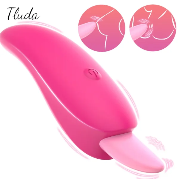 Tongue-Licking Clitoris Stimulator & Nipple Vibrator for Women – Blowjob Simulation Sex Toy for Couples