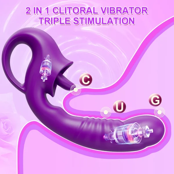 G-Spot Vibrator with Tongue Licking & Clitoral Stimulation – Female Masturbation Sex Toy for Women - Image 2