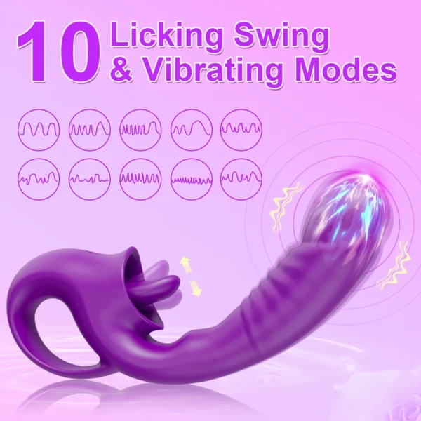 G-Spot Vibrator with Tongue Licking & Clitoral Stimulation – Female Masturbation Sex Toy for Women - Image 3