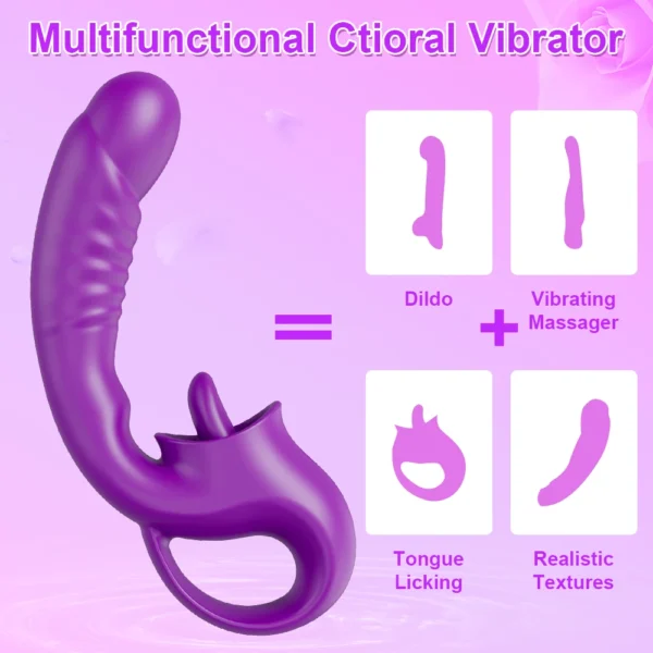 G-Spot Vibrator with Tongue Licking & Clitoral Stimulation – Female Masturbation Sex Toy for Women - Image 5