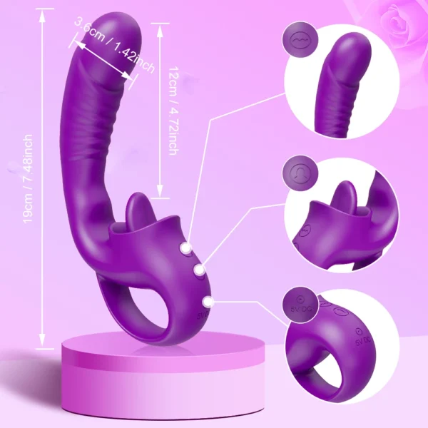 G-Spot Vibrator with Tongue Licking & Clitoral Stimulation – Female Masturbation Sex Toy for Women - Image 6